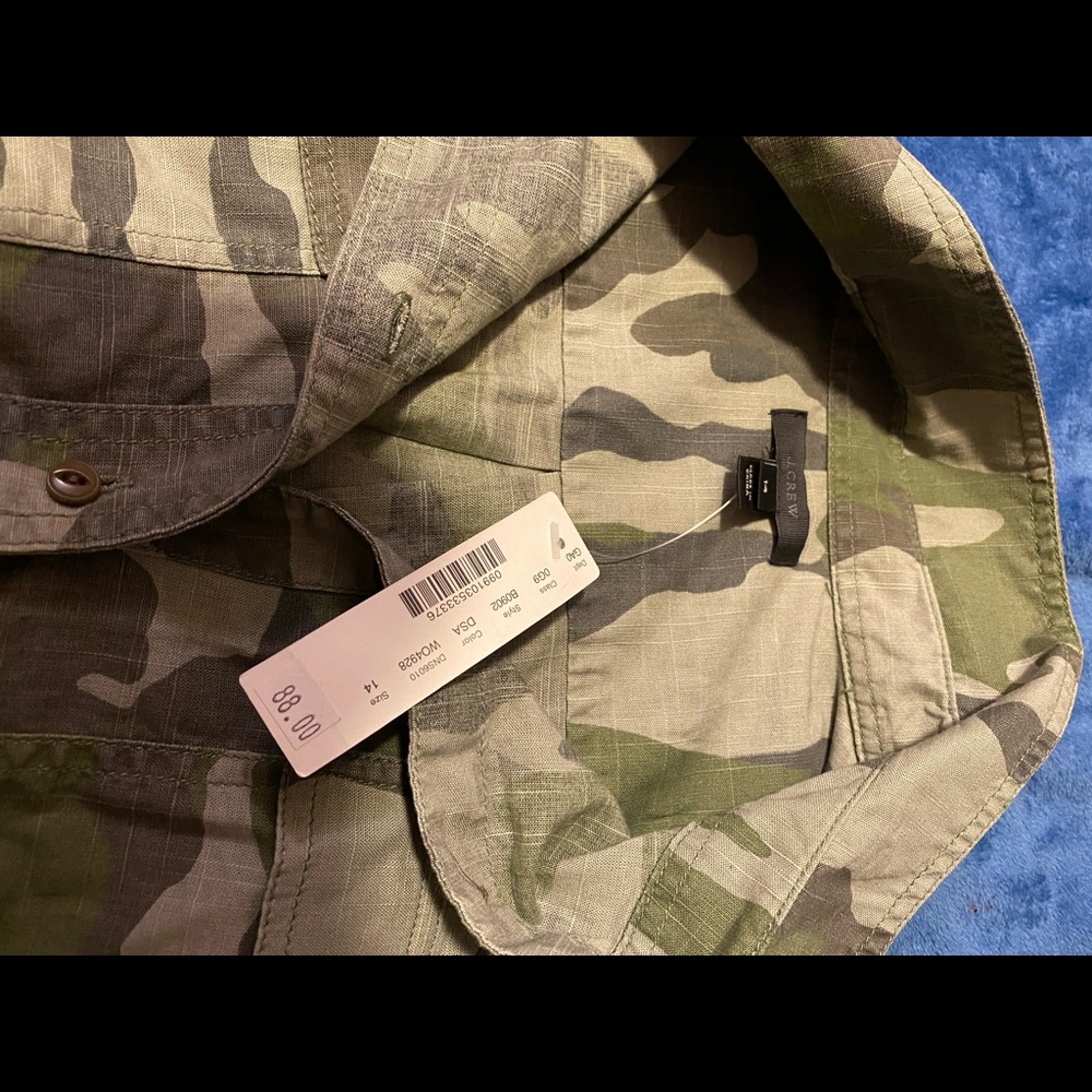 J Crew Camo Button up Shirt